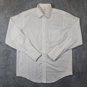 Brooks Brothers Dress Shirt Mens 16.5 34 White French Cuffs Cotton Spread Collar